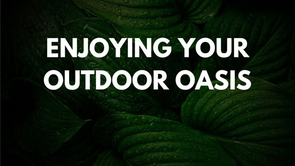 Enjoying Your Outdoor Oasis